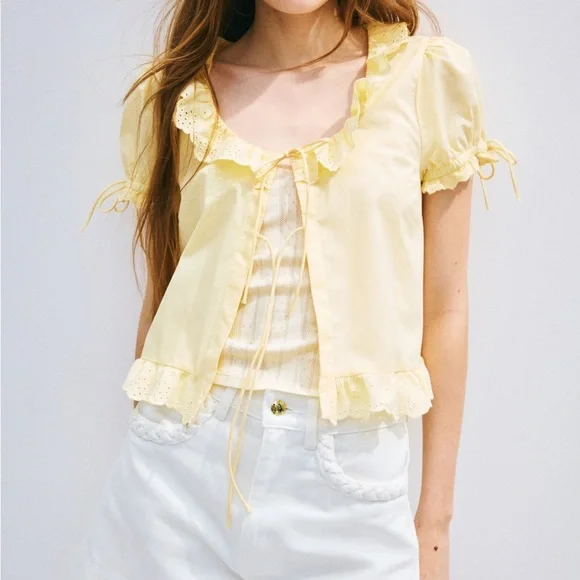 H&M Cotton Ruffled Blouse - Picture 2 of 4